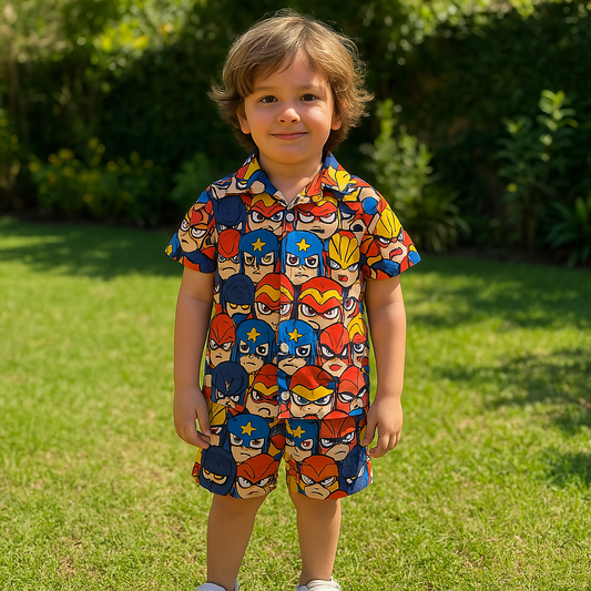Baby/boy summer new style cartoon printed shirt and short - #SH-732