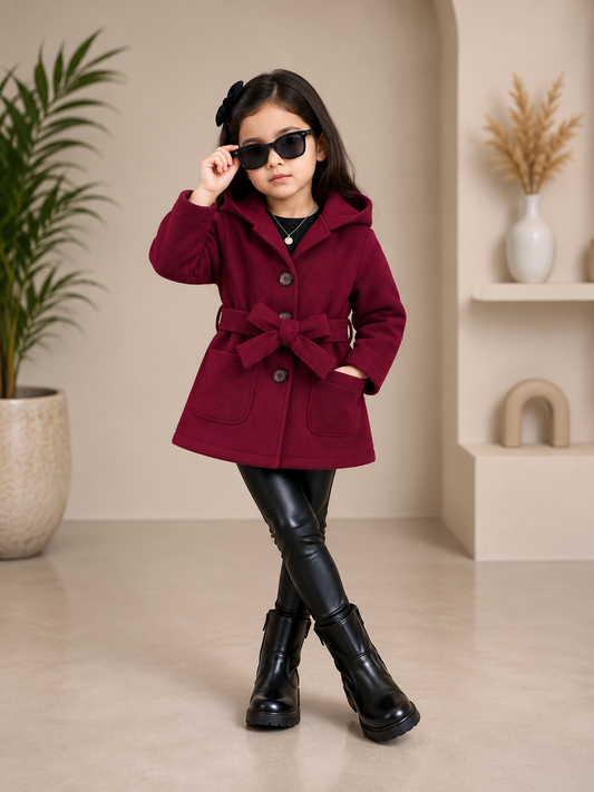 Baby/boy Cozy Hooded Fleece Coat - MAROON