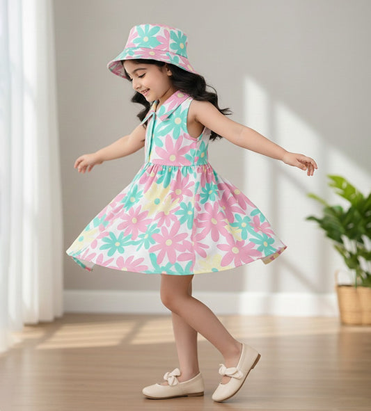 Baby Girl Luxury Floral Print Dress - #150
