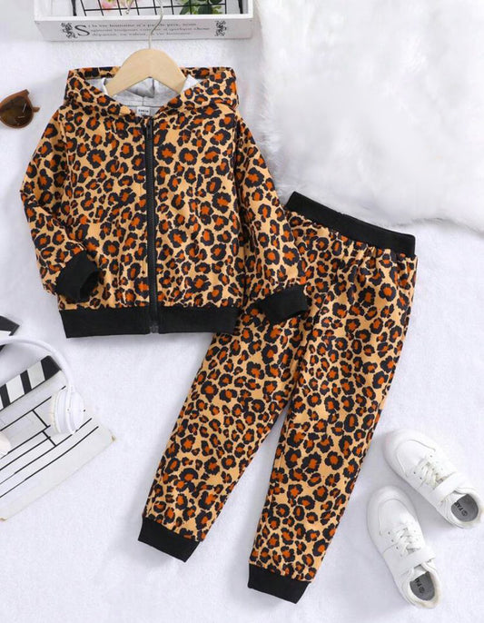 Baby/boy cheetah printed style fleece tracksuit