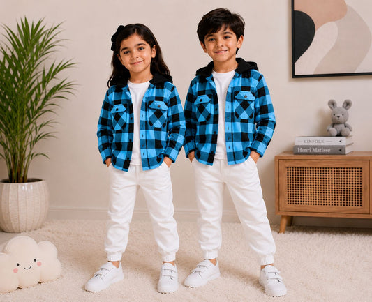 Baby/boy 3-Piece Winter Shacket Outfit - Blue