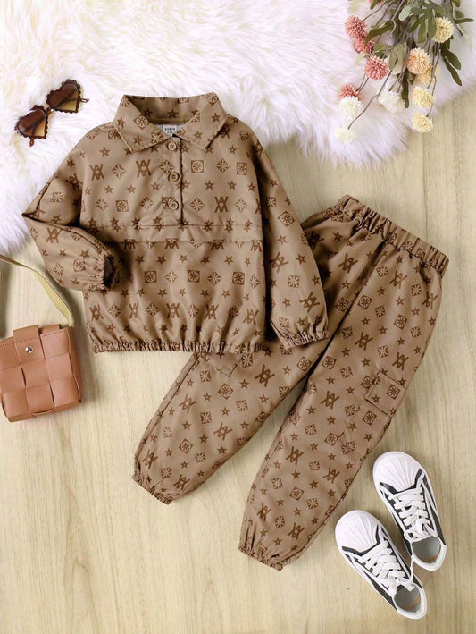 Baby/boy winter brownie style printed fleece tracksuit - W2025-21