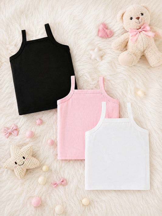 Pack of 3 Baby Girl Daily Wear Tank Tops
