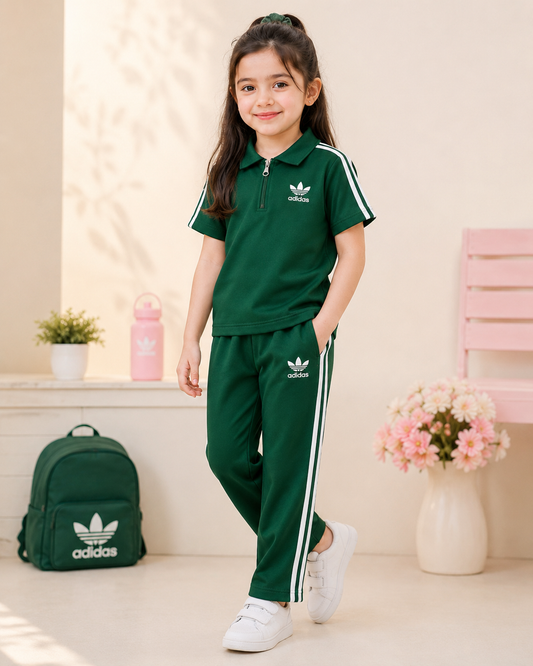 Baby Girl Active Wear Set - Bottle Green