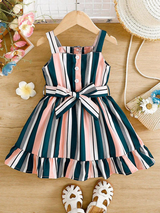 Baby girl multi style lining printed style dress - #SH-741