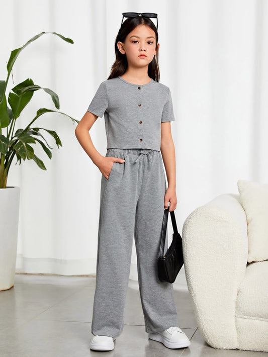 Baby Girl Grey Glam Lounge Set