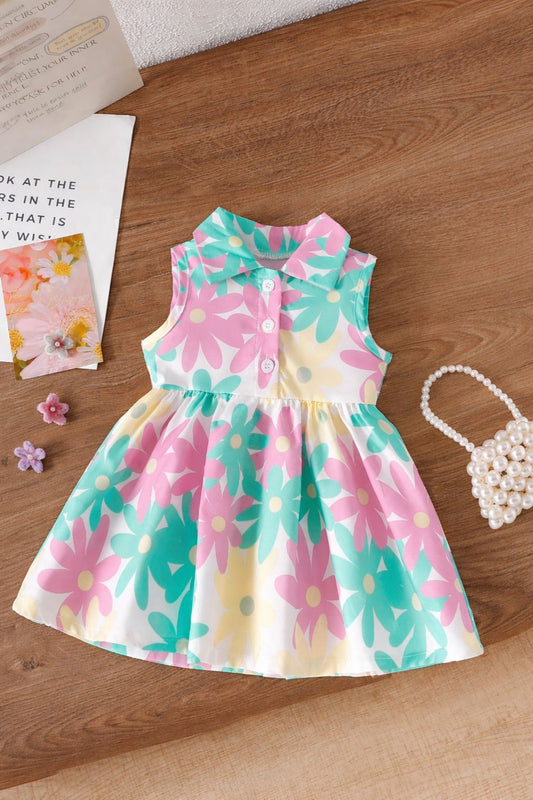 Baby Girl Luxury Floral Print Dress - #150
