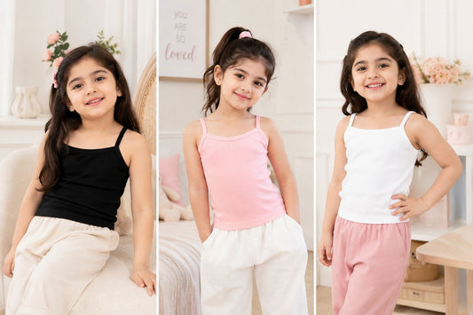 Pack of 3 Baby Girl Daily Wear Tank Tops