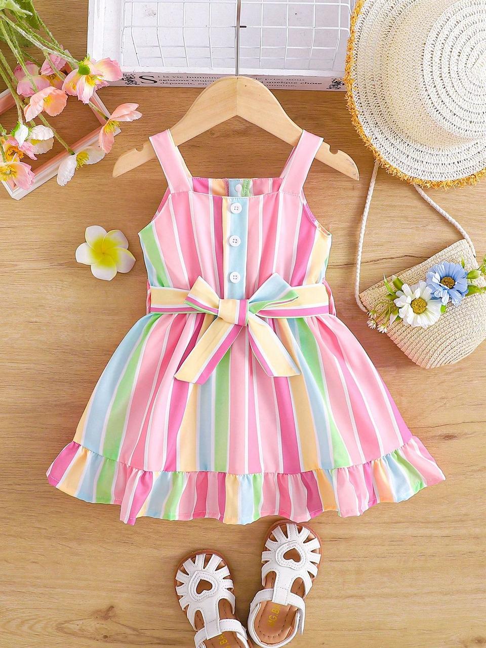 Baby girl multi style lining printed style dress #SH-740