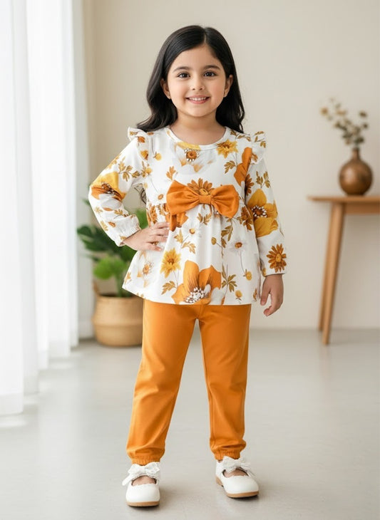 Baby Girl Autumn Bloom Top & Pant Set - #163