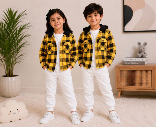 Baby/boy 3-Piece Winter Shacket Outfit - Yellow