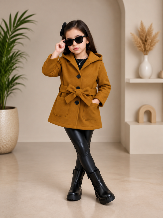Baby/boy Cozy Hooded Fleece Coat - MUSTARD