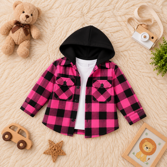 Baby/boy 3-Piece Winter Shacket  Outfit - Pink