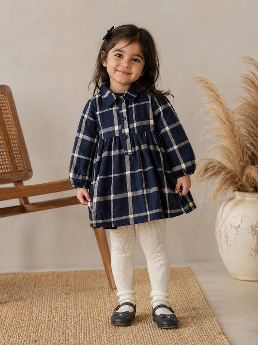 Baby Girl Navy Check Charm Frock Dress