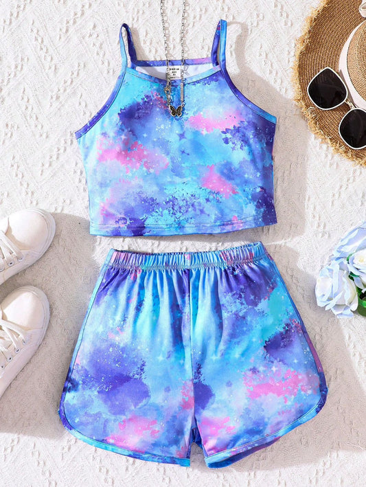 Baby Girl Blueberry Galaxy Summer Set -  #610