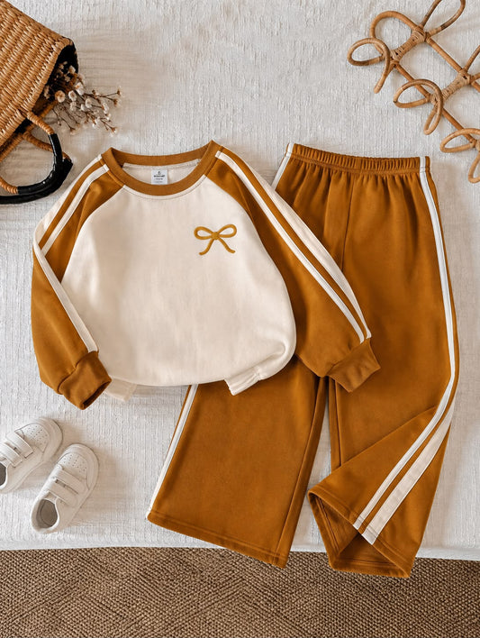 Baby Girl Mustard Cream Winter Tracksuit - #W201
