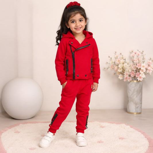 Baby Girls Trendy Tracksuit - RED