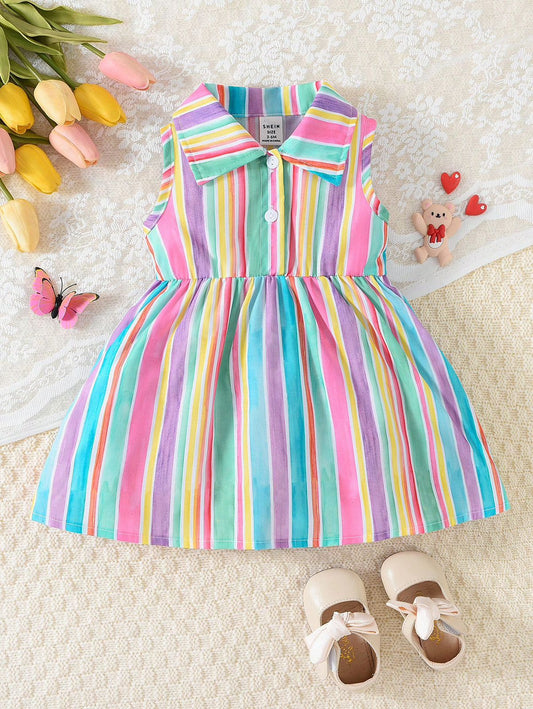 Baby Girl Candy Stripe Summer Dress - #147