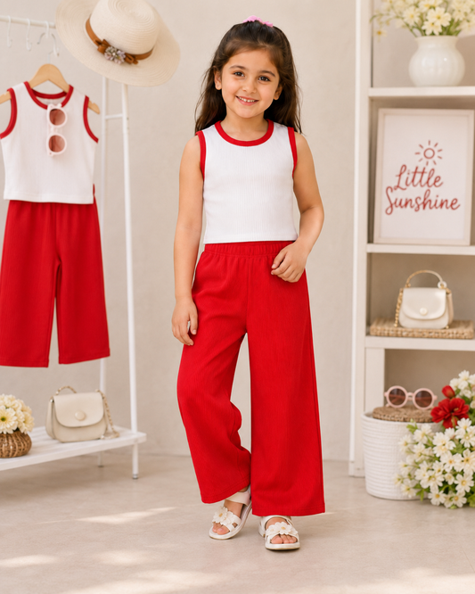 Baby Girl Red Charm Lounge Set