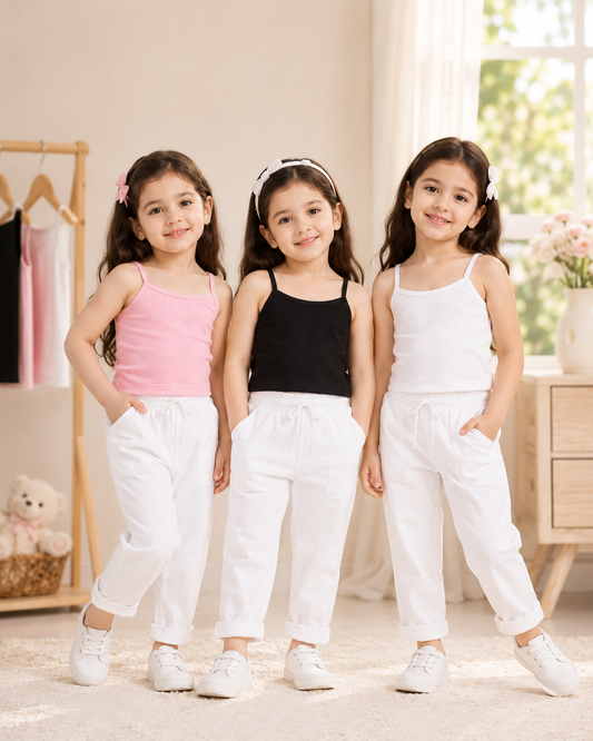 Pack of 3 Baby Girl Daily Wear Tank Tops