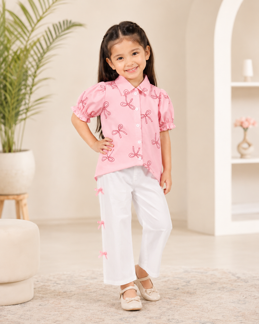 Baby Girl Bow Bliss Shirt & Pants Set - #178