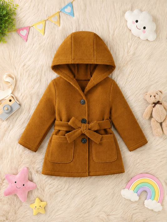 Baby/boy Cozy Hooded Fleece Coat - MUSTARD
