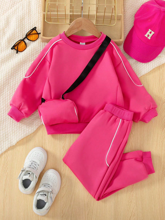 Baby girl winter stylish pink tracksuit - W2025-003