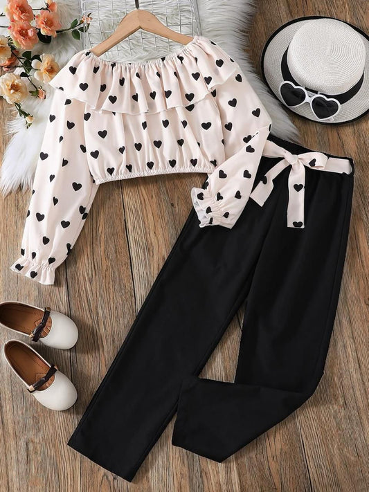 Baby Girl Pretty Heart  Co-Ord Set - #171