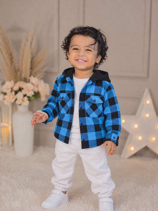 Baby/boy 3-Piece Winter Shacket  Outfit - Blue